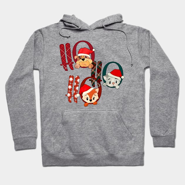 HO HO HO CUTE CAT AND DOGS Hoodie by hippyhappy